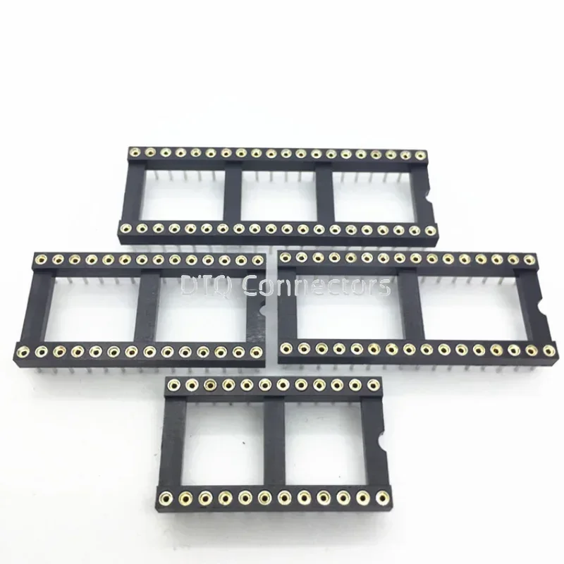 10pcs 2.54mm Pitch 6P 8P 10P 14P 16P 18P 20P 22P 24P 28P 32P 40P DIP Solder Round Hole Narrow Wide IC Socket Adaptor Connector
