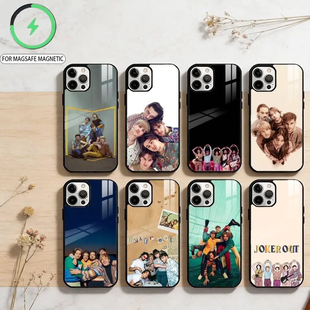 

Hot J-Joker O-Out Band Phone Case For iPhone17,16,15,14,13,12,11 Plus,Pro Max Magnetic For Magsafe Wireless Charging
