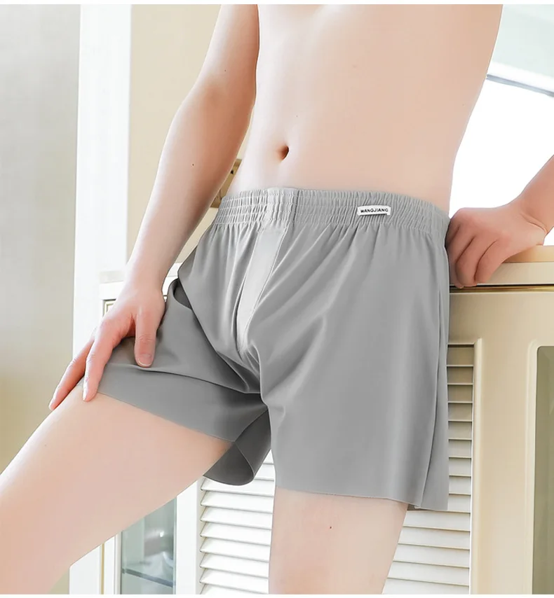 Large Size Mens Arrow Shorts Ice Silk Underwear Sleepwear Panties Boxers Shorts Underpants Loose Cool Breathable Sleepwear Pants