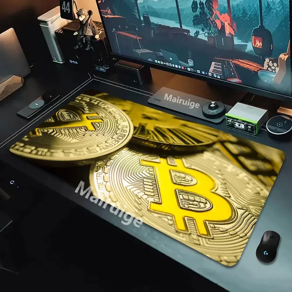 

Bitcoin Mouse Pad Large Computer Office Game Table Mats XXL Rubber Anti-slip Gaming Keyboard Mousepads Long Desk Pads