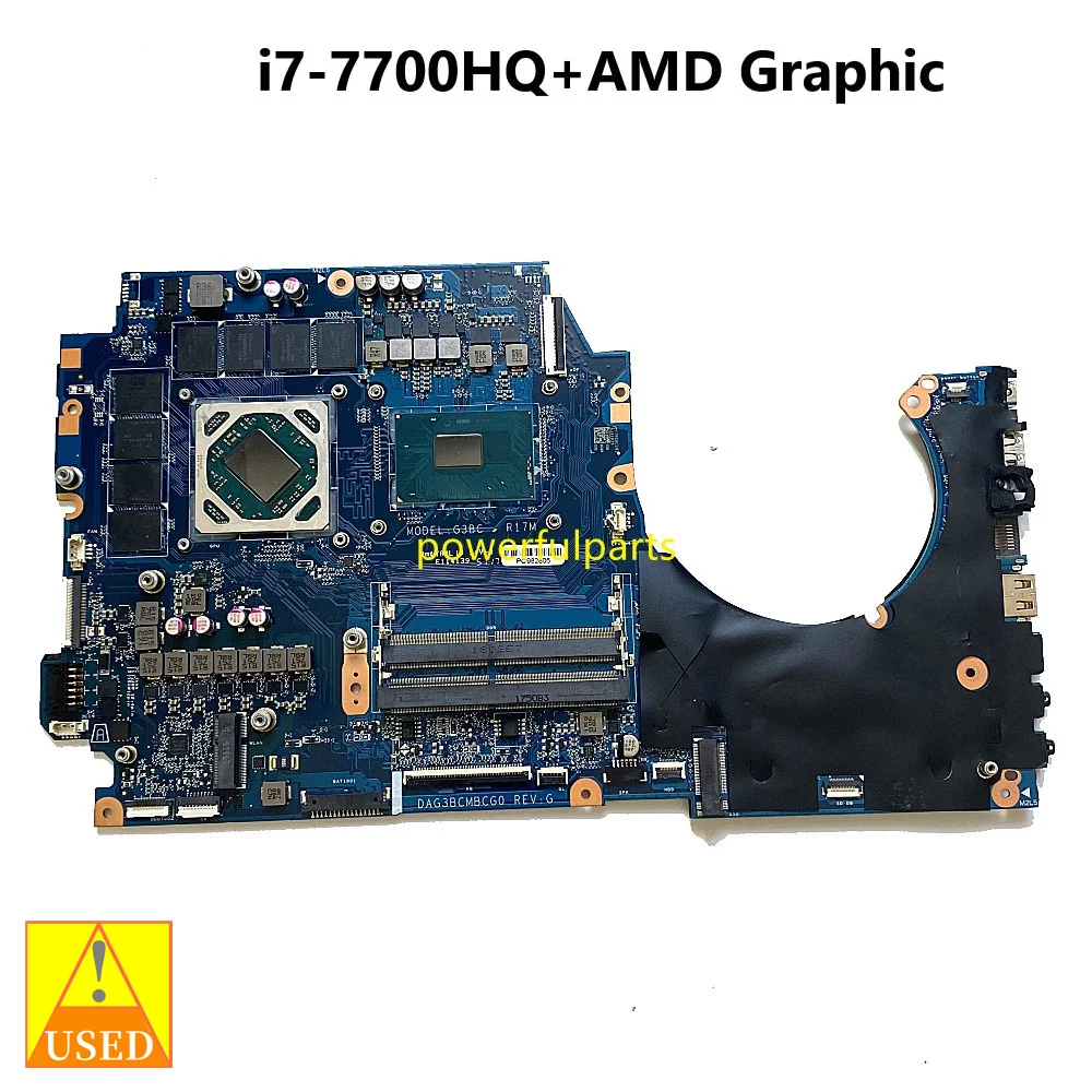 Working Good For 100%  Working HP Omen 17 17T-AN 17-AN Motherboard DAG3BCMBCG0 i7-7700HQ Cpu + Amd Graphic Tested Ok