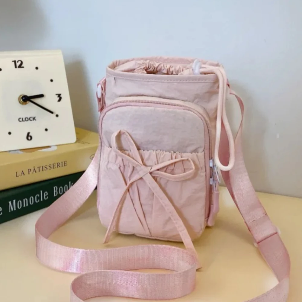 New Lightweight Crossbody Phone Bag for Women Outdoor Sports Cycling Bag Water Bottle Holder Travel Bag Knot Design Handbags