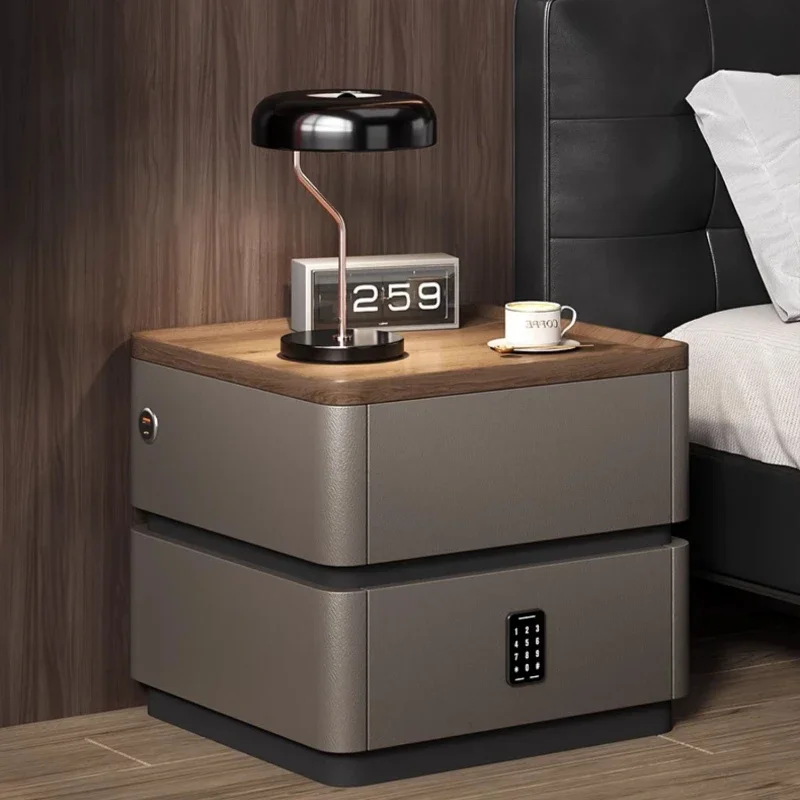 Nordic Modern Small Nightstand Bedroom Storage Drawer Trendy Corner Bedside Table Apartment Fingerprint Comodini Furniture