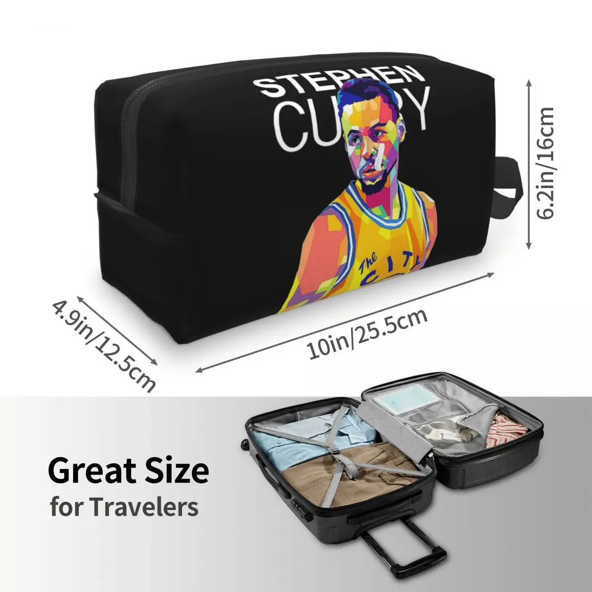Stephen Curry Makeup Bag Cosmetic Organizer Storage Dopp Kit Toiletry Cosmetic Bag for Women Beauty Travel Pencil Case