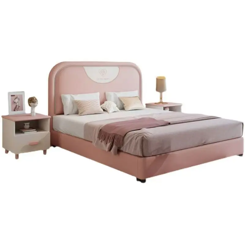 

￥#2025 Wholesale Boys Girls Upholstered Bedhead Full Twin Size Beds Queen Size Prince and Princess Themed Kids Leather Bed