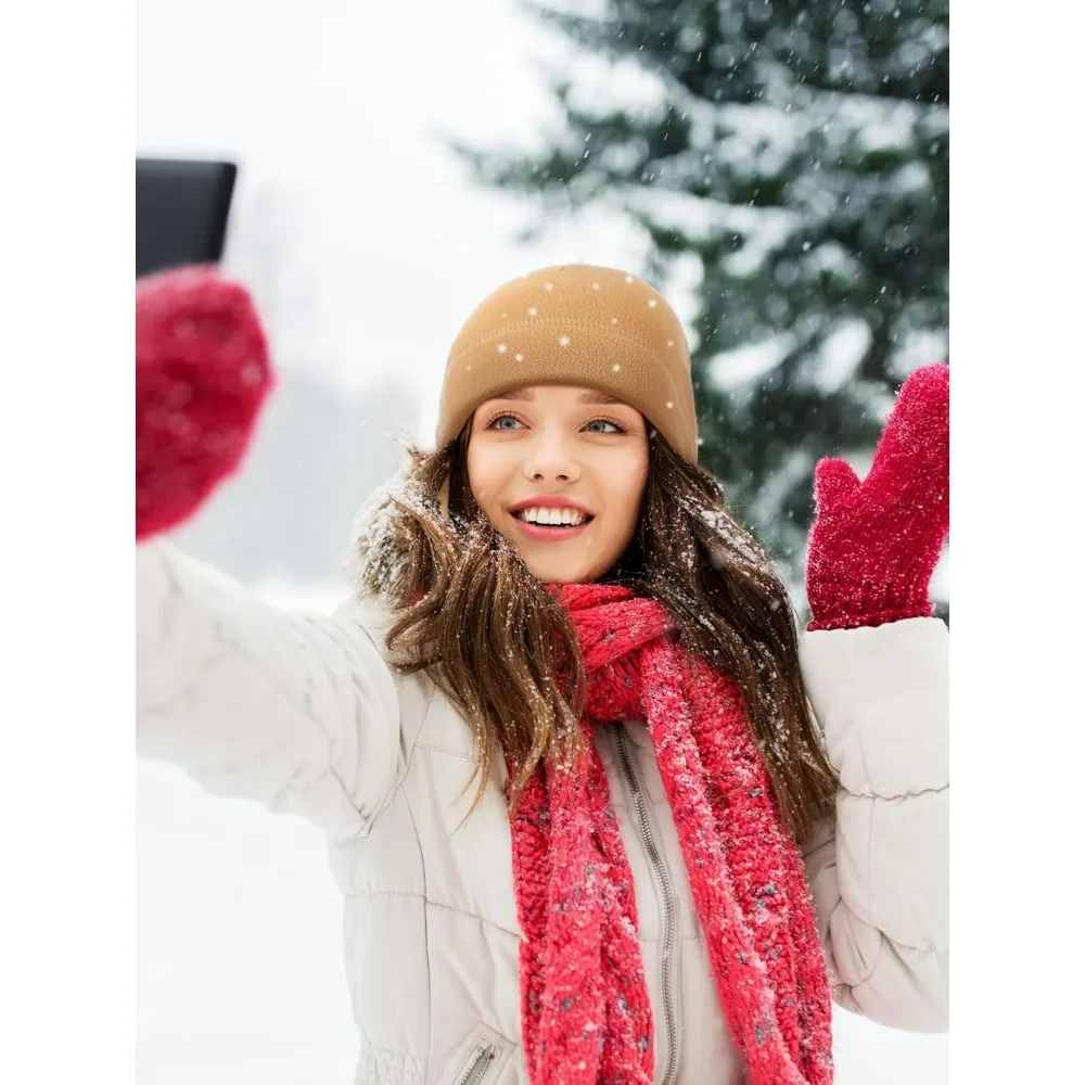 

Комплект из 3 теплых зимних шапок-бини из мягкого флиса, толстые ветрозащитные шапки для катания на лыжах и активного отдыха, цветные, для мужчин и женщин