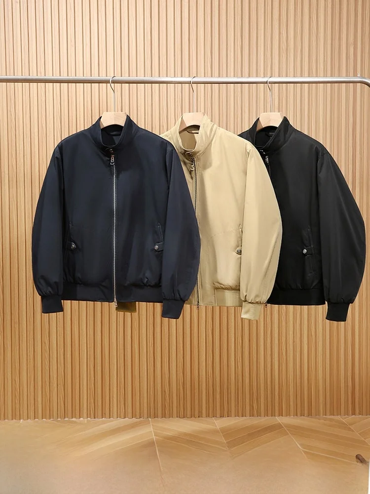 

Classic Briti Sle Men's Anti-Wrinkle Tee-Proof Jaet G9 Harlington Coat Casual Long Sve Zipper Closure Polyester Fiber