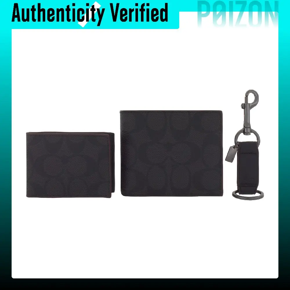 COACH 3 IN 1 Wallet PVC Polyvinyl Chloride Wallet Men's Black CW344-QBMI5