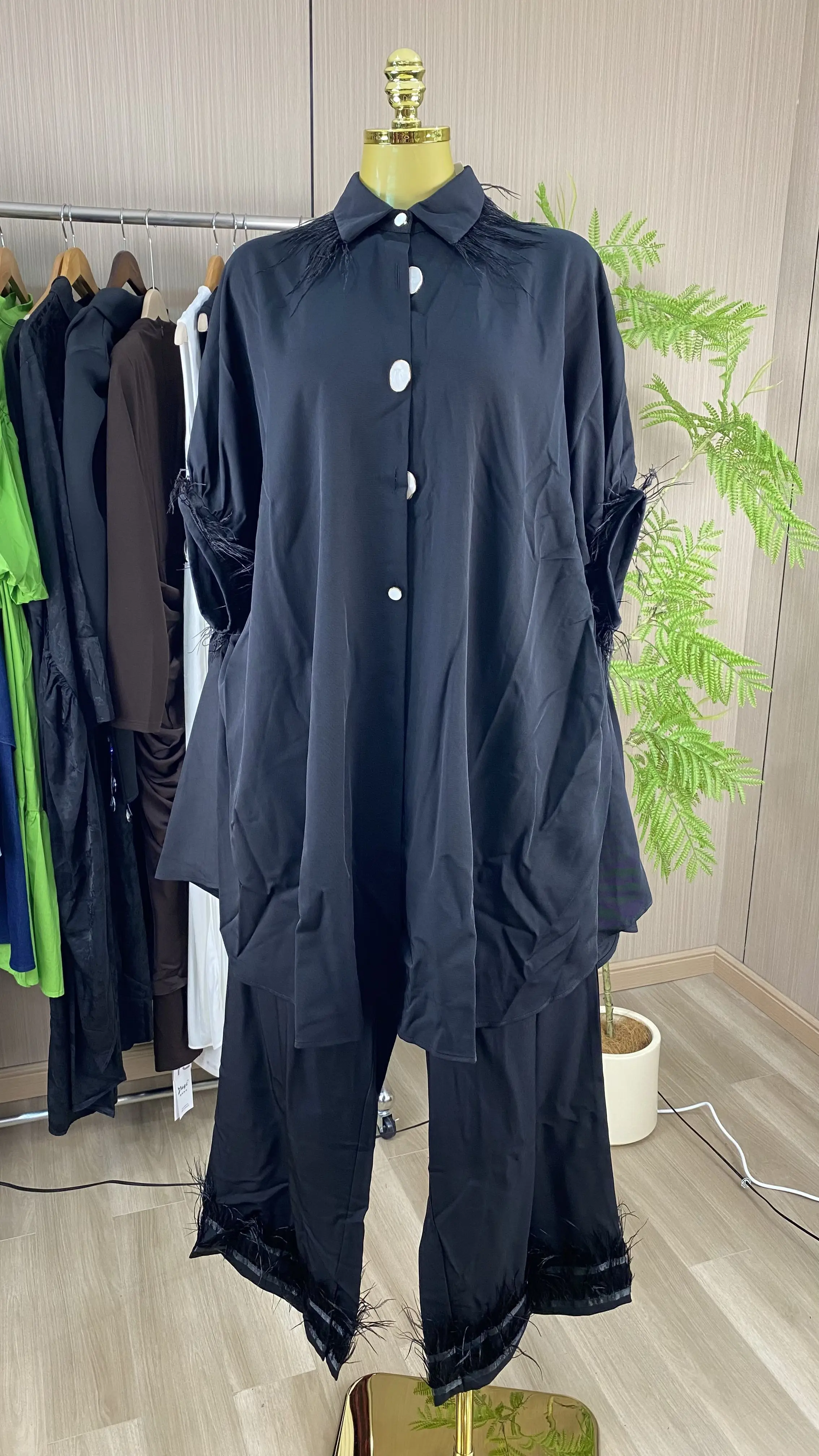

New summer fashion, sexy, casual, loose-fitting, irregular dress with flared sleeves, elegant solid color party dress.-GZXX850