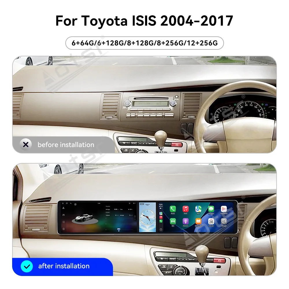 Triple HD Screen Android Radio For TOYOTA ISIS 2004~2017 Car Stereo CarPlay Android Auto Navigation Multimedia Player Head Unit