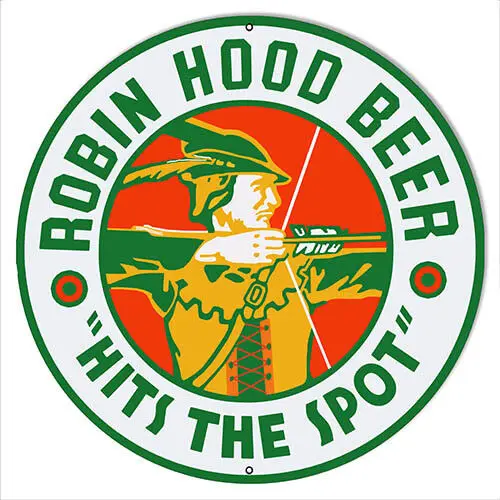 

Круглая пивная репродукция Robin Hood, 14x14 дюймов