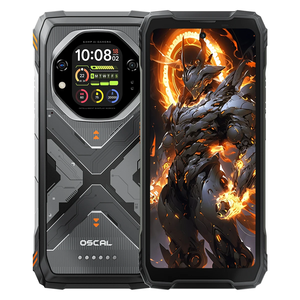 OSCAL TANK 1 5G Robustes Smartphone, 20000mAh/55W, 6,78 Zoll FHD+ 120Hz Display, MTK7050, 64MP+50MP Kamera, IP68/IP69K/GPS/NFC Android 15