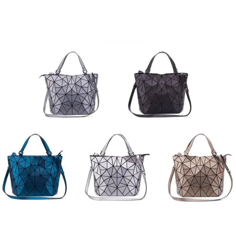 Female Top-Handle Bag Hologram Frosted matte crossbody Bag High quality bucket bag Geometric handbag bolsa feminina