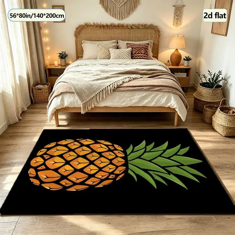 Cartoon Pineapple Pattern Printed Carpet Floor Mat for Home Bedroom Living Room Floor Carpet