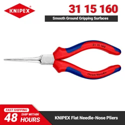 KNIPEX 31 15 160 Needle-nose Plier 124Grams 160mm Length Flat Ergonomical Shape Plier s for Bending and Adjusting Work