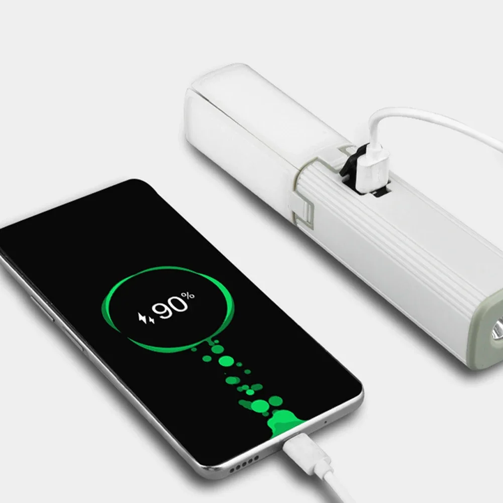 4 in 1折りたたみ式USBポータブル懐中電灯,キャンプ,学生寮,屋外