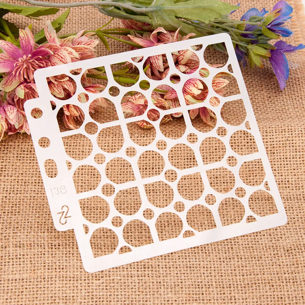 Round shape DIY Layering Stencils Wall Painting Scrapbooking Coloring Embossing Crafts Decoration Paper Card Template Tools