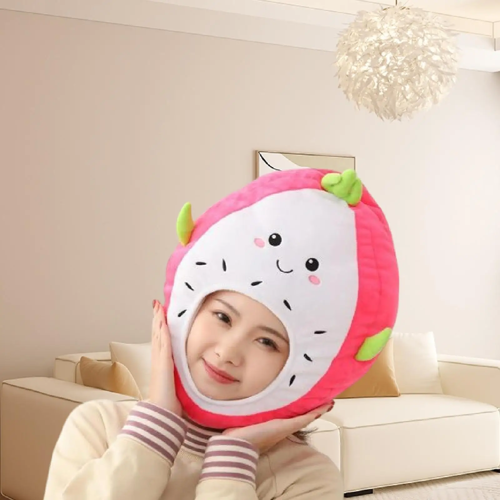

Stuffed Dragon Fruit Headgear Hat Lightweight Comfortable Costume Hat for Stage