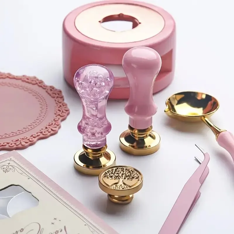 200 Stück Tulpen-Siegelwachs-Stempelset, 1 Siegelwachs-Stempelkopf aus Messing, 200 Stück Siegelwachsperlen, 1 Rosa Wachsschaber, 1 Rosa Holzgriff – Detail 7