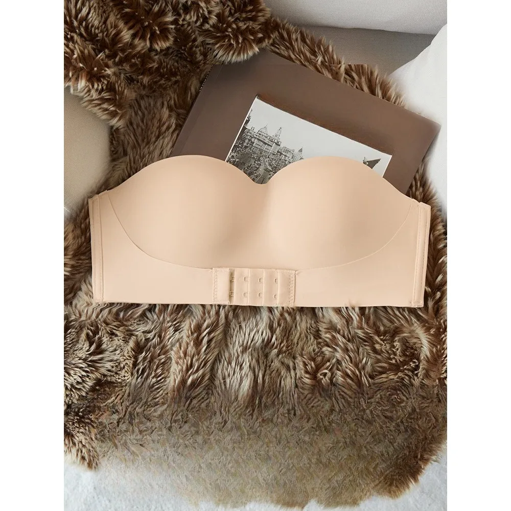 Roupa íntima sem alças para mulheres, coleta feminina, antiderrapante, seios pequenos, grande, anti-exposição, sutiã invisível fino