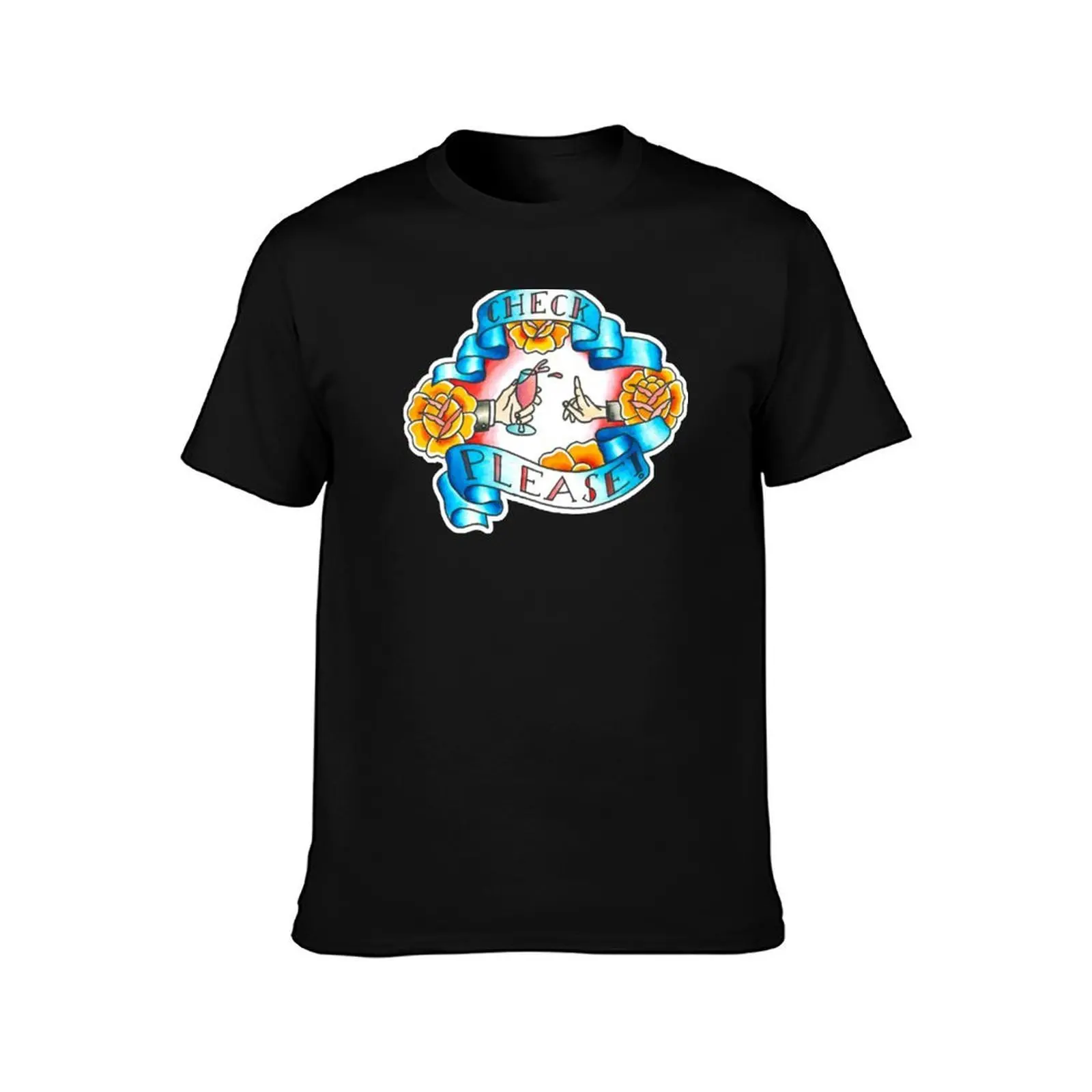 check please last podcast tattoo art T-Shirt, Summer Casual Cotton Tee, Oversized Streetwear Tops, Vintage Graphic Print