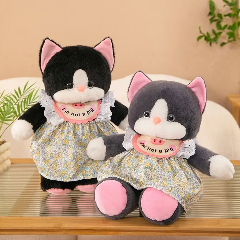 

Fun Floral Dress Cat Plush Doll Wear Skirt Fluffy Animal Cat Plush Toy Simulation Super Soft Christmas Gift