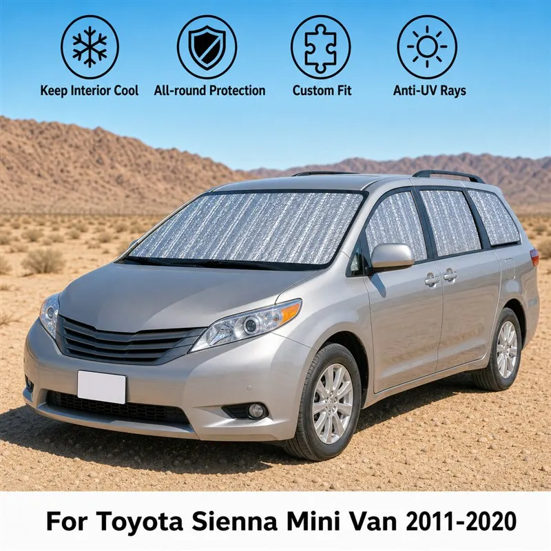 

For Toyota Sienna Mini Van 2011-2020 Full Set Car Window Sunshades UV Block Privacy Heat Insulated Foldable Car Curtain