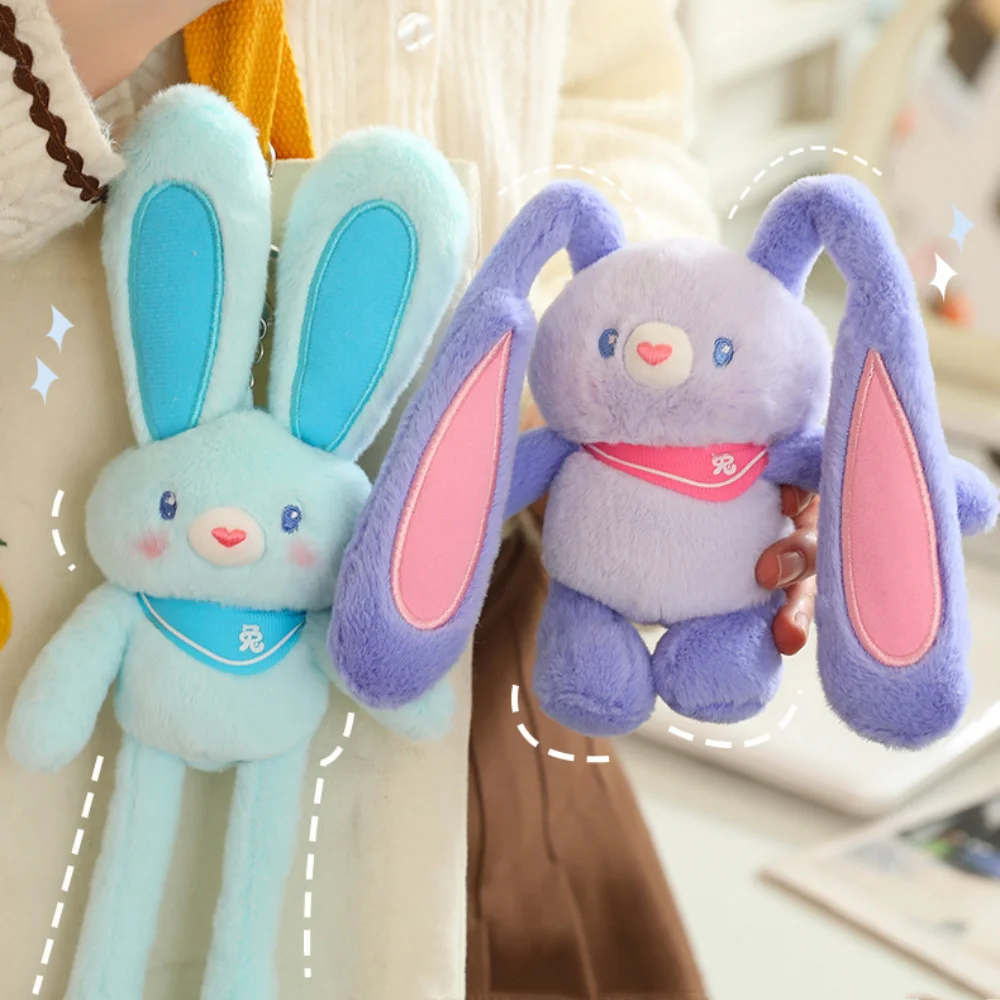 30cm Pulling Ears Rabbit Soft Rabbit Multicolor Keychain Ear-pulling Long Ears Bunny Doll Children