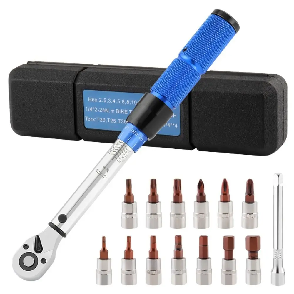 

Динамометрический ключ 2-24 Нм, двухнаправленная трещотка, 1/4 дюйма, велосипедный автомобильный инструмент, разборка в один клик, удлиненный удлинитель