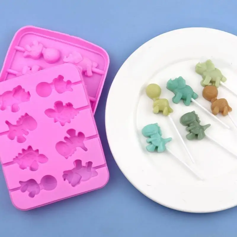 QX2E DIY Candy Mold Candy Decoration Christmas Gift Easy to Clean Dinosaur