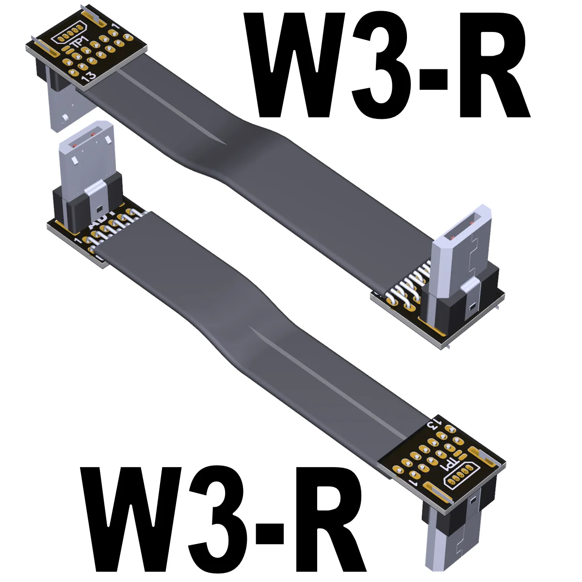 Cable de extensión de datos plano 13P doble 90 grados USB OTG 2,0 macho a macho micro-b a micro-b ángulo Fpv Cable de fotografía aérea ADT