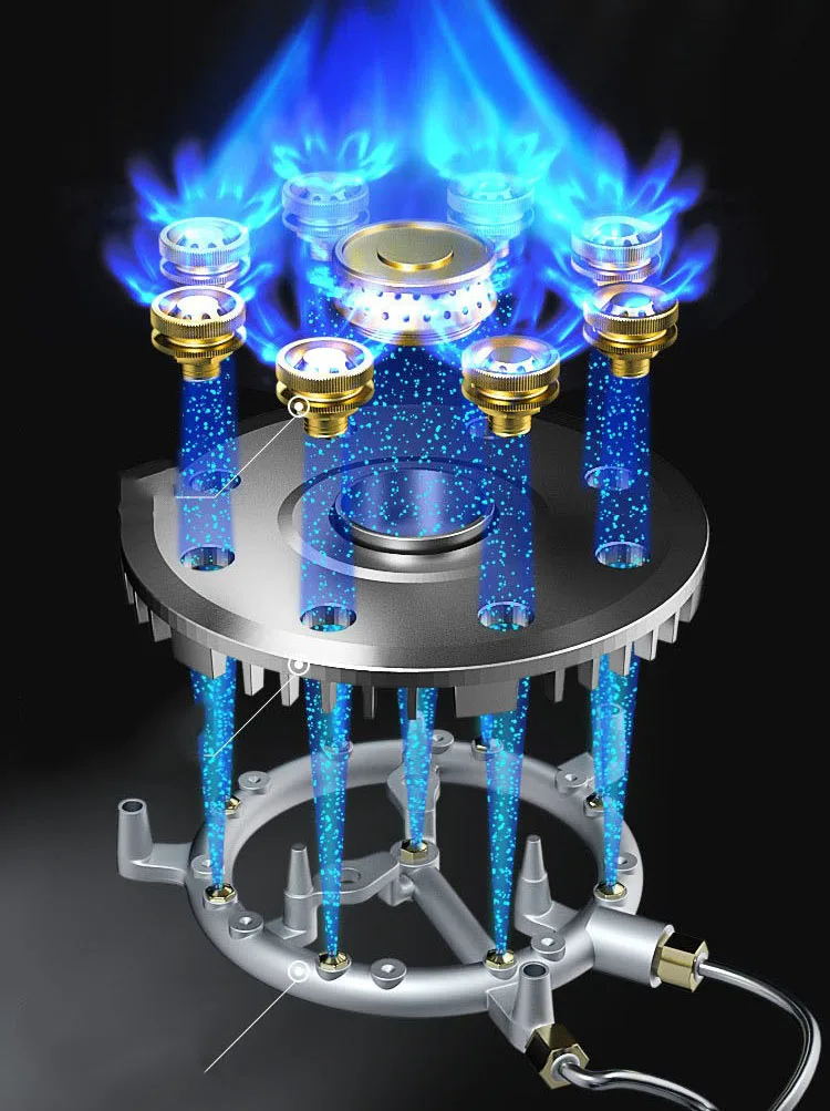 Fensons 주방 가전 스테인레스 스틸 가스 쿠커, 1 버너 가스 가정용 타이머, 스마트 내장 가스 스토브, 7.2KW