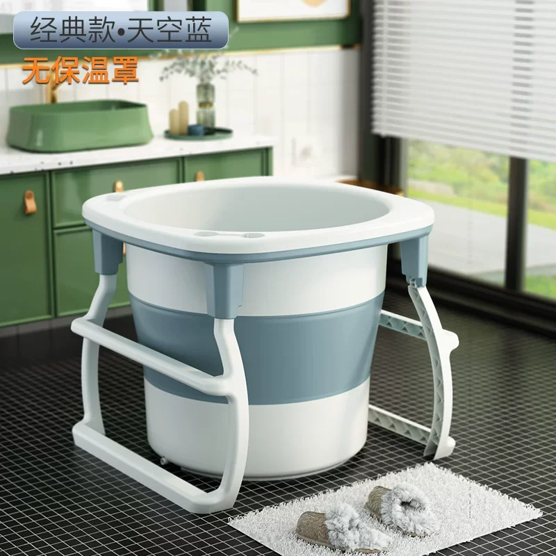 Large Folding Bathtub For Adults Deep Full Body Soaking Tub Collapsible Baby Swimming Pool Thickened Bathtub