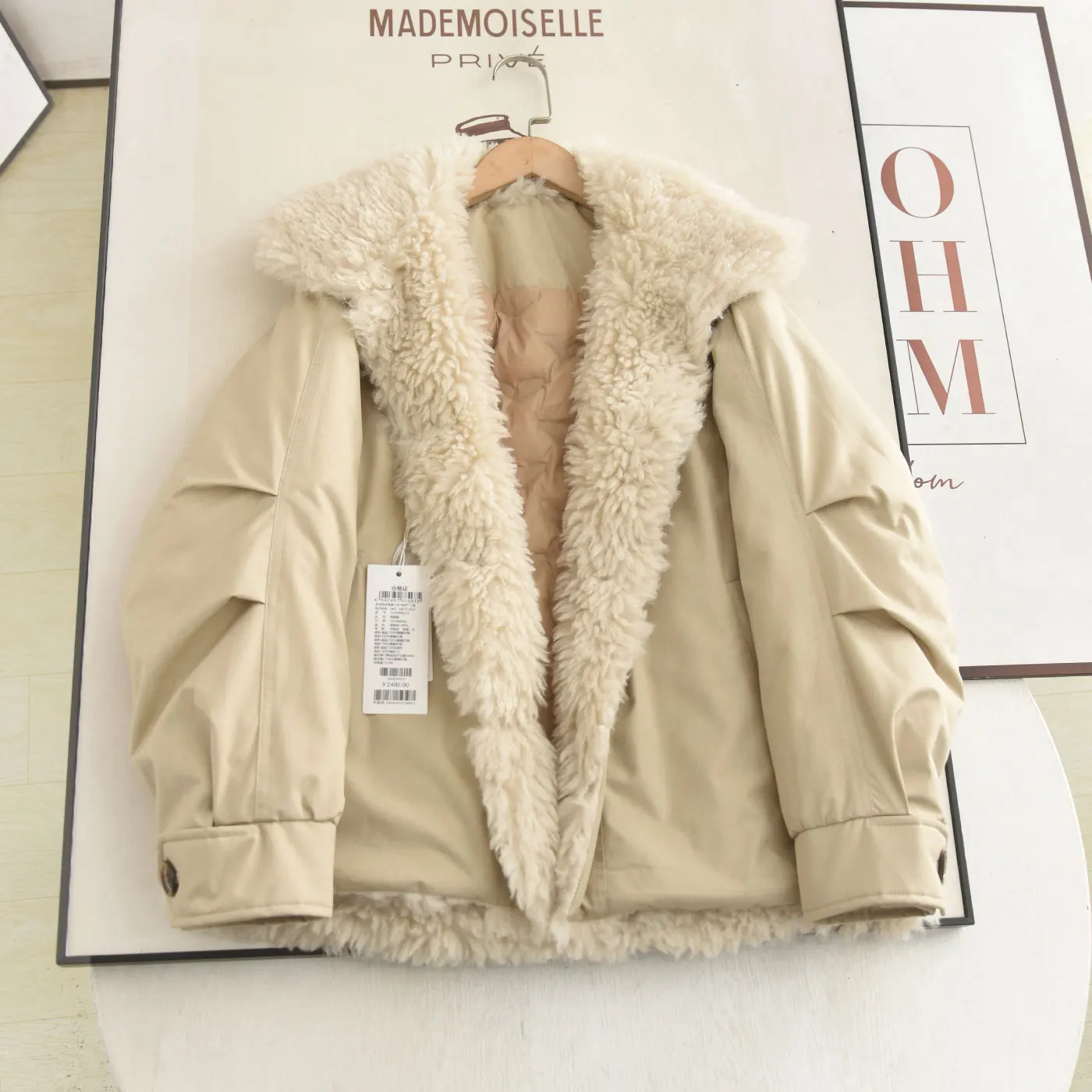 

Casual Loose 2025 Winter New Sle Small Size Fur Patchwork Design down Jaet Coat for Women Warm Thiened Long Sve Zipper