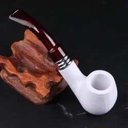 Classic Smoking Pipe Durable Patchwork  Tobacco Cigarettes Cigar Pipes with Rubber Ring 1 PC