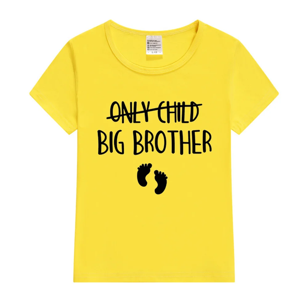 Only Child Big Brother Sister To Be Pregnancy Announcement Tshirt Kids Short Sleeve Kid T-shirt Children Cotton Casual Tees Top