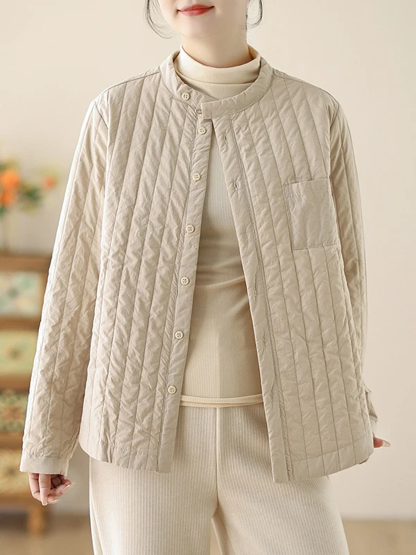 

Осенне-зимняя модная легкая повседневная хлопковая куртка, однотонная универсальная верхняя одежда, женское стеганое пальто