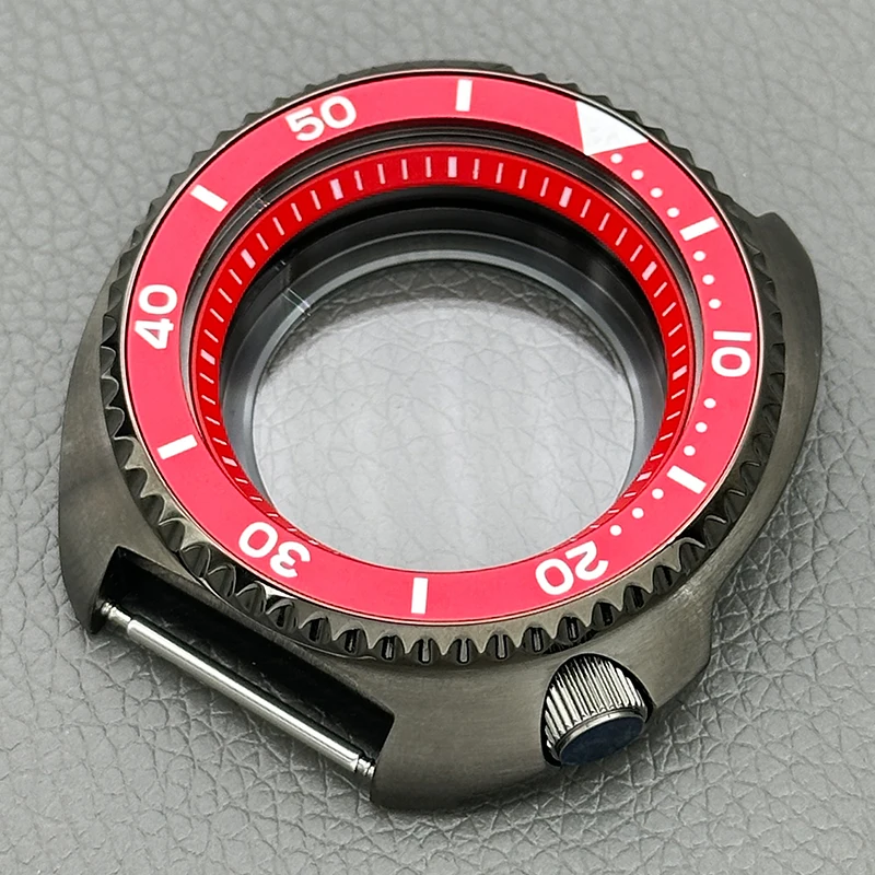 Mod Gun Gray 6105 6309 Turtle Abalone Watch Case NH35  Case Fit 7S26 NH35 NH36 Movement Sapphire Crystal Glass 28.5mm Dial Case