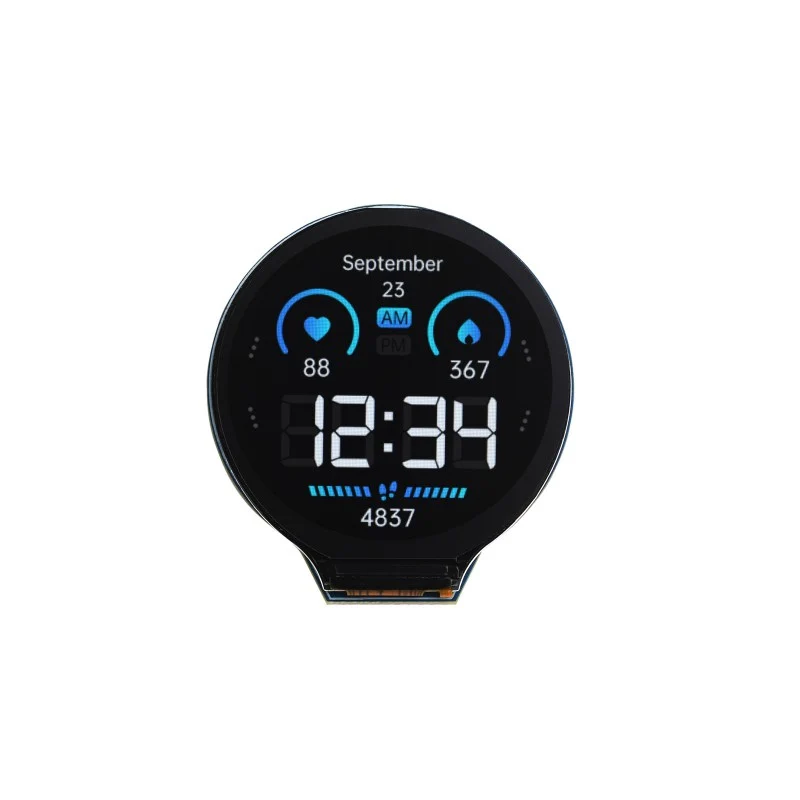 บอร์ดพัฒนา ESP32-S3, โปรเซสเซอร์แบบดูอัลคอร์ 32 บิต LX7, รวมชิปไดรเวอร์จอแสดงผล GC9A01, พร้อมจอ LCD ทรงกลม IPS ขนาด 1.28 นิ้ว