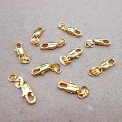 Free Shipping 20Pcs Yellow Gold Filled Lobster Clasp GF Connecter Lin Jewelry Necklace Bracelet 18KGF Stamped Tag
