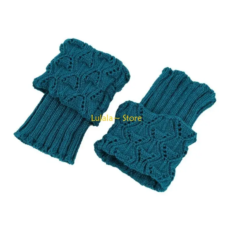 Y4QA 1 Pair Knitting Acrylic Fiber Sock Sleeves Stylish Leg Decoration Socks Warm Knitted Leg Warmers for Winter Wear