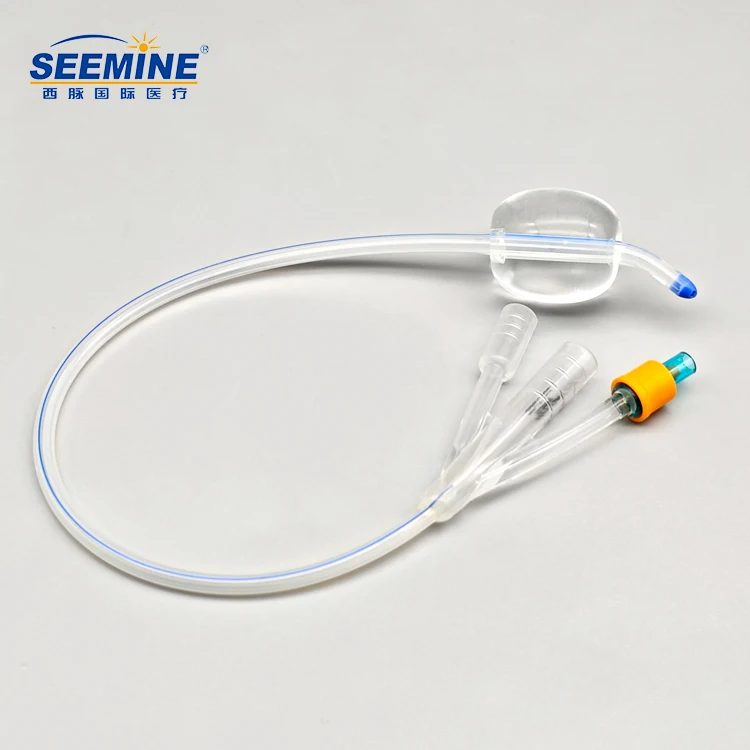 Medical Silicone Foley Catheter with Balloon 50ml 80ml Fr22 20fr Dufour Tip 3 Way