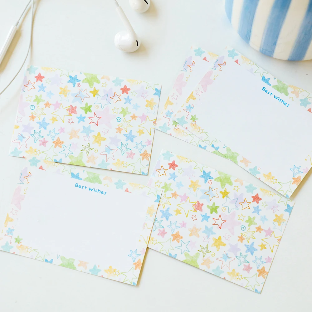 40 pcs Candy Star Message Card Set High Beauty Cartoon Festival Gift Card Handwritten Blessing Romantic Card