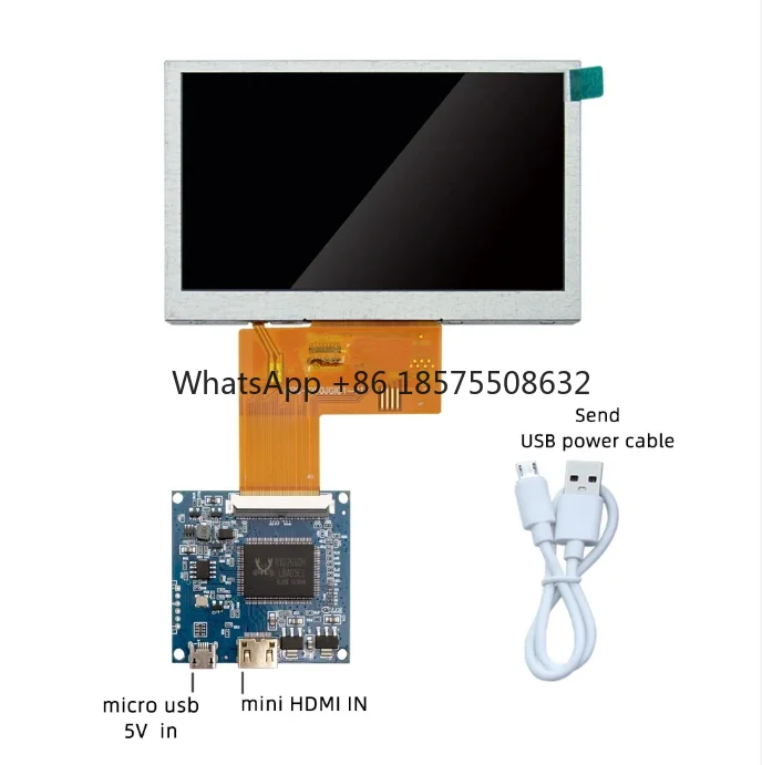 4.3-inch or 5-inch 800*480PX miniHDMI computer display case secondary screen USB 5V power supply Raspberry Pai LCD screen