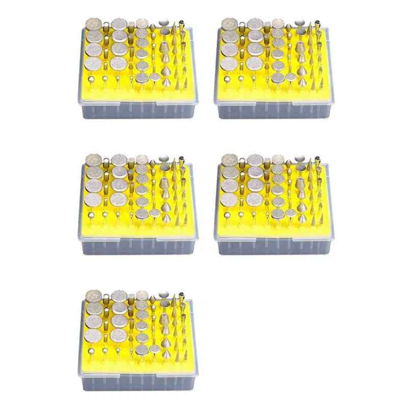 DT19-5X Diamond Grinding Head Set 3Mm Handle Grinding File Abrasive Rotary Tool Grinding Head Diamond File