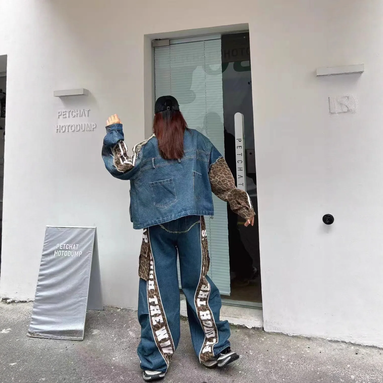 Veste en jean de Style européen pour femmes, imprimé léopard, Patchwork, grandes poches, manches AB, rayé, tendance, nouvelle collection printemps 2026