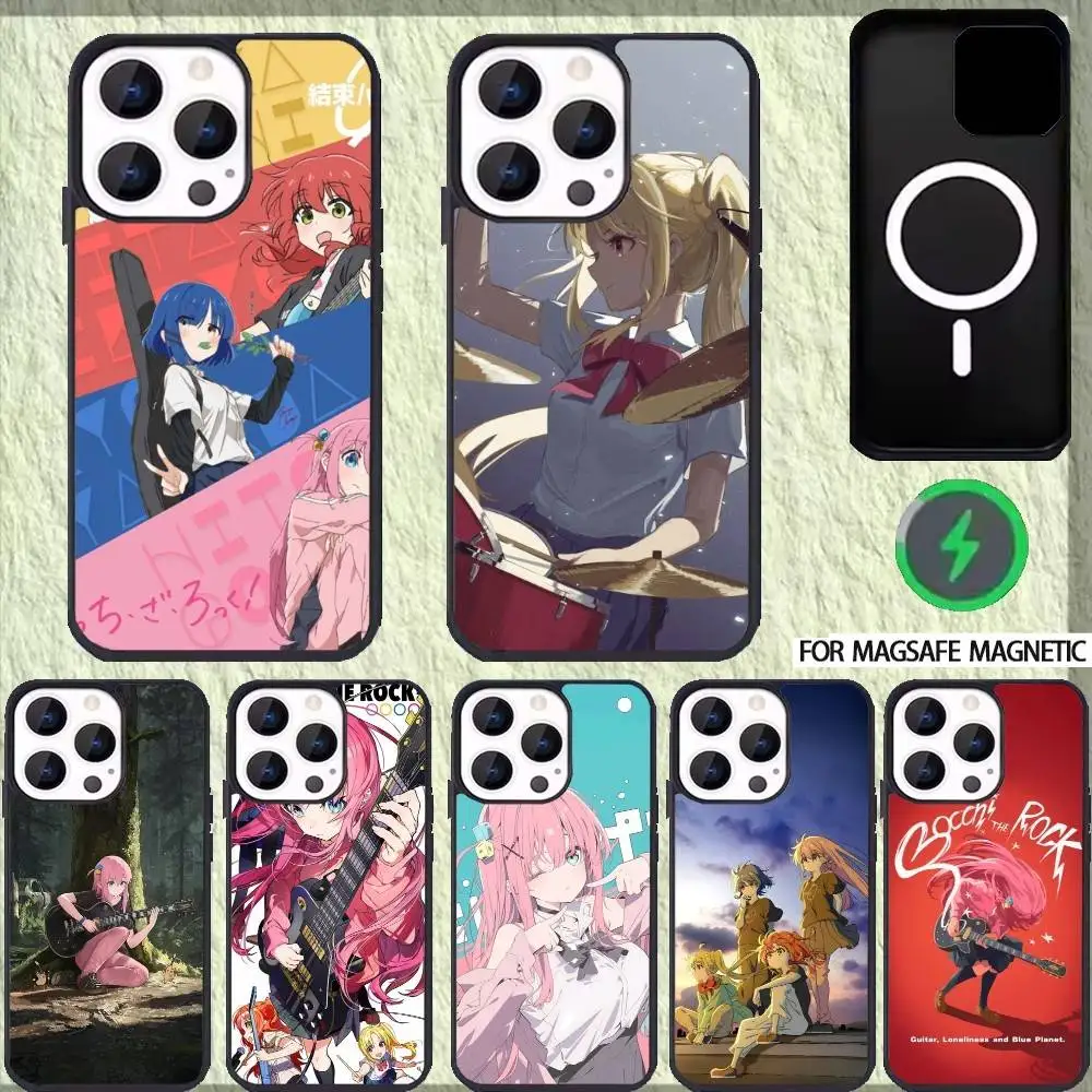 

Pop Anime BOCCHI THE ROCK! Phone Case For iPhone 17 16 15 14 13 12 Pro Max Plus for Magsafe Mirror Wireless Magnetic Cover