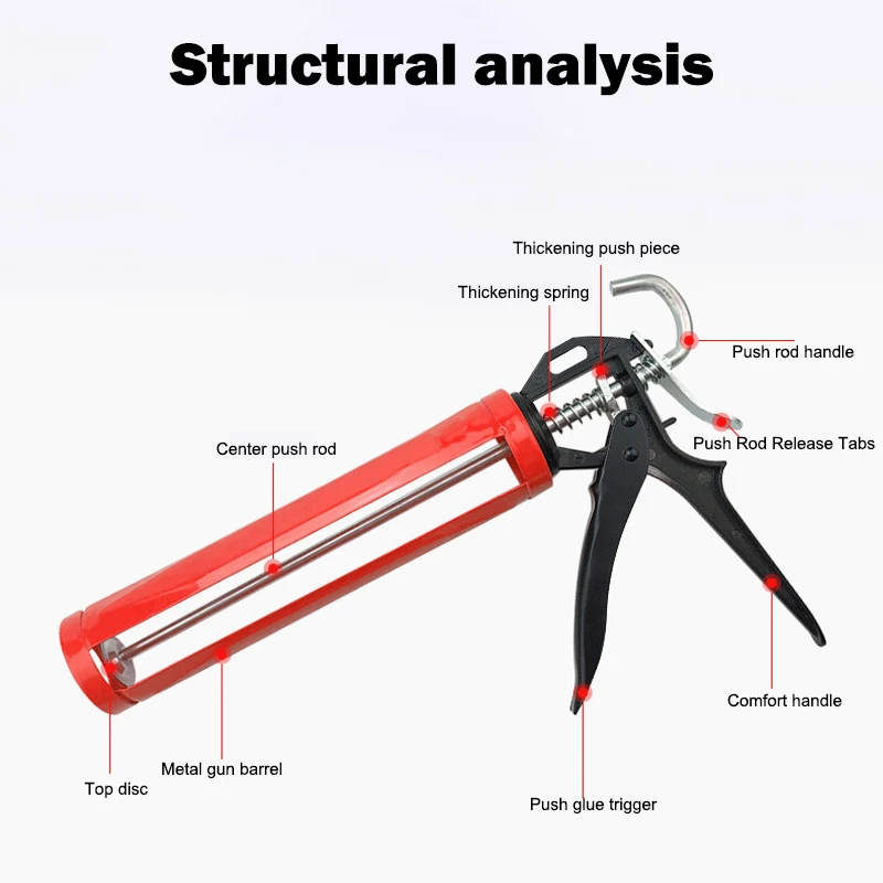 360° Rotating Glass Glue Gun Multi-function Manual Caulking Guns Glue Seals for Doors and Windows Silicone Filling Hand Tools