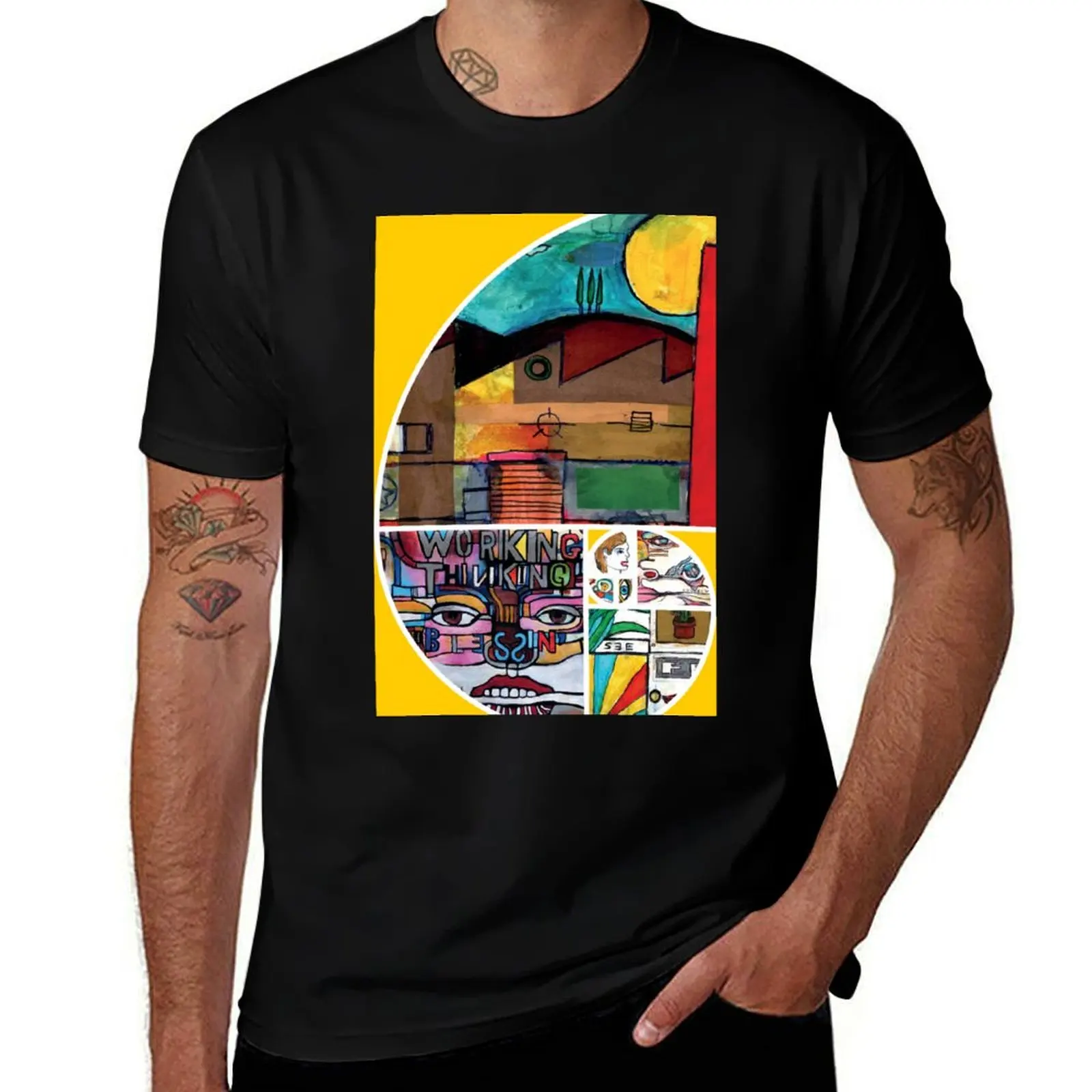 FRAGMENTS T-Shirt Street Art Print Tee Shirt T-Shirt