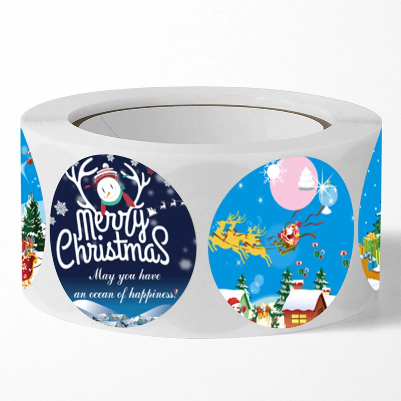 500Pcs Christmas Decoration Stickers Seal Labels Merry Christmas Sticker Party Sticker Baking Label Packaging Stickers Gift